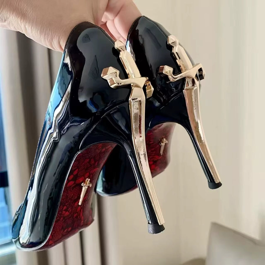 Décolleté Tacco Lama Suola Rossa